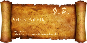 Vrbik Patrik névjegykártya